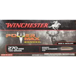 Cartouches Winchester 270WSM Power Max Bonded 130 gains Bte de 20