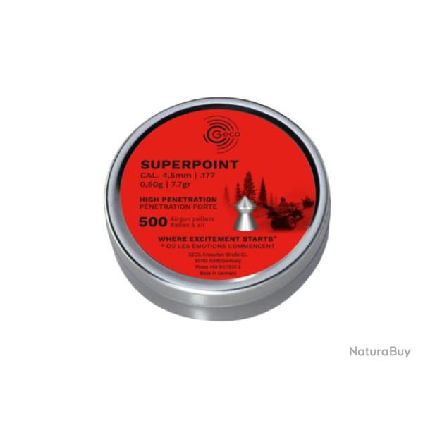 Plomb 4,5mm Conique Superpoint Geco 0,50g Bte 500