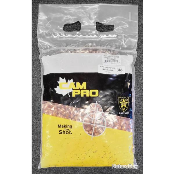 Projectile plomb cuivr�s FCP CAM PRO 9mm RN 8.04/124gr 355 sachet de 1000