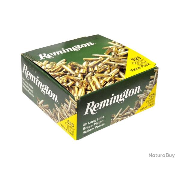 Cartouches Remington C/22lr 22 Golden Bullet 36 grains ogive t�te creuse cuivr�e - boite de 525