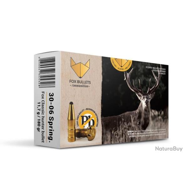 Cartouches sans plomb Fox Bullets 30-06 Fox Classic Hunter 180 gr