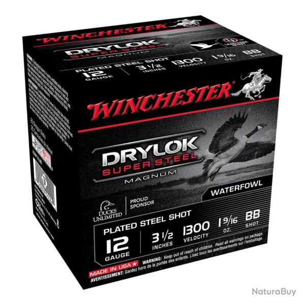 Cartouches Steel Drylok 12/89 Boite de 25 Winchester BB Chevreuil