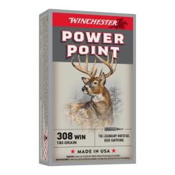 Cartouches 308Win Power Point 180GR bte de 20 Winchester