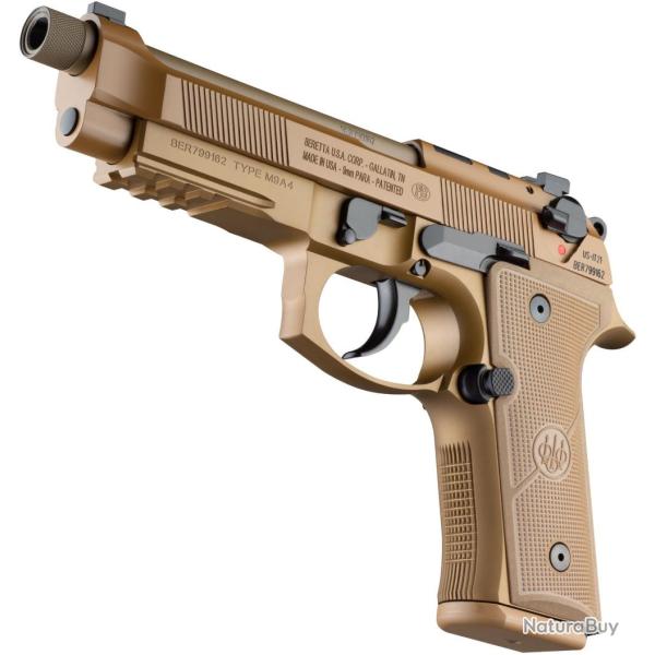 Pistolet Beretta M9A4 9mm 5.2" filet� 1/2-28 Carakote FDE 18CPS