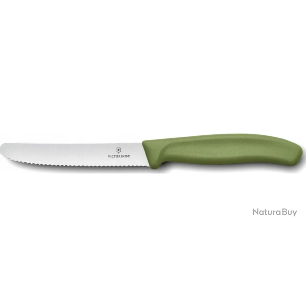 Victorinox Swiss Classic 6.7834.E575 - Couteau tomate 11 cm - Couleur vert olive