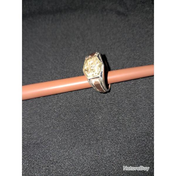 Chevaliere art d�co or argent