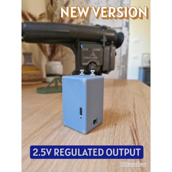 Nouvelle version! Batterie rechargeable USB-C r�gul�e � 2,5 V pour NSPU/1PN34 sovi�tiques.