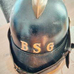 Casque de pompier Suisse en cuir