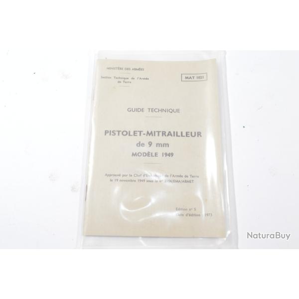 Manuel guide technique pour PM MAT 49 EN 9 MM mod�le 1949 (20)