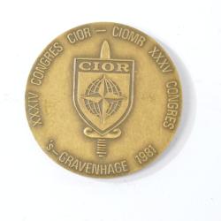 M&eacute;daille de table XXXIV Congres CIOR CIOMR Gravenhage 1981 Nederland reserve officer
