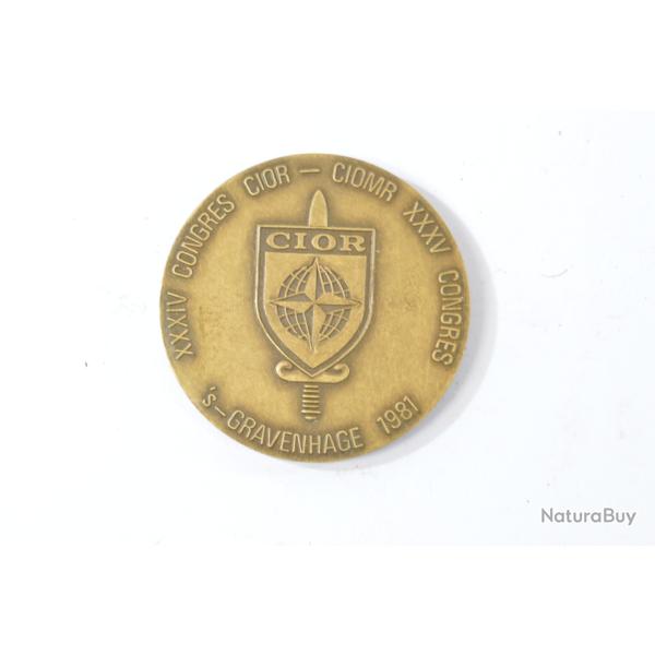 M�daille de table XXXIV Congres CIOR CIOMR Gravenhage 1981 Nederland reserve officer