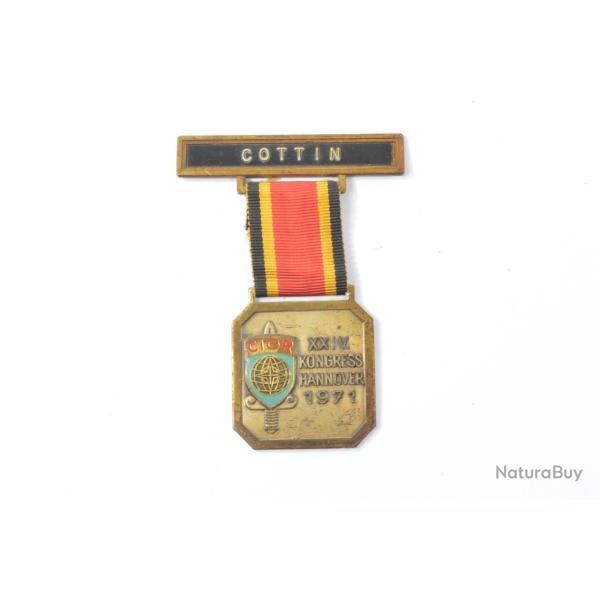 M�daille congr�s CIOR Officiers de r�serve. XXIV Kongress Hannover 1971