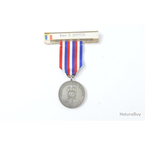 M�daille congr�s CIOR Officiers de r�serve. XXX Congress London 1977
