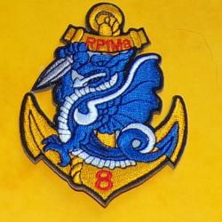TISSU PATCH :  8&deg; REGIMENT PARACHUTISTES INFANTERIE DE MARINE  , DIAMETRE 9 CM , BON ETAT VOIR PHOTO