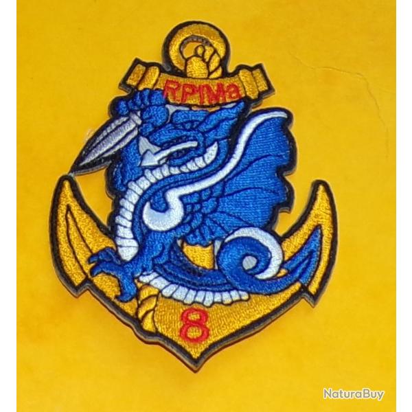 TISSU PATCH :  8� REGIMENT PARACHUTISTES INFANTERIE DE MARINE  , DIAMETRE 9 CM , BON ETAT VOIR PHOTO