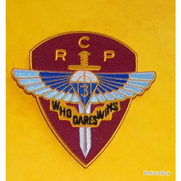 TISSU PATCH :  3� REGIMENT DE CHASSEURS PARACHUTISTES   , DIAMETRE 9 CM , BON ETAT VOIR PHOTO . POUR