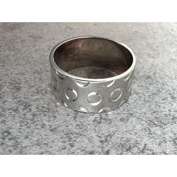 Large bague or blanc massif 18 carats - taille 51