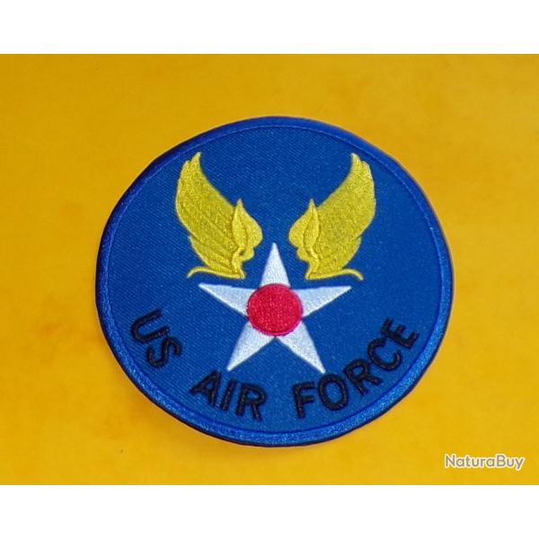 TISSU PATCH : U.S AIR FORCE , ARMEE DE L'AIR DES ETATS UNIS  , DIAMETRE 9 CM , BON ETAT VOIR PHOTO .