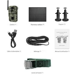 Cam&eacute;ra 4G 4MP *Ench&egrave;re* Solaire PIR IP66 D&eacute;tection Mobile Outdoor