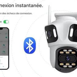 Cam&eacute;ra Sans Fil 360&deg; D&eacute;tection Humaine Vision Nocturne IP66 *Ench&egrave;re* Audio Bidirectionnel WIFI