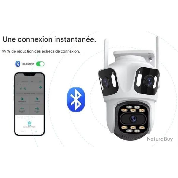 Cam�ra Sans Fil 360� D�tection Humaine Vision Nocturne IP66 *Ench�re* Audio Bidirectionnel WIFI