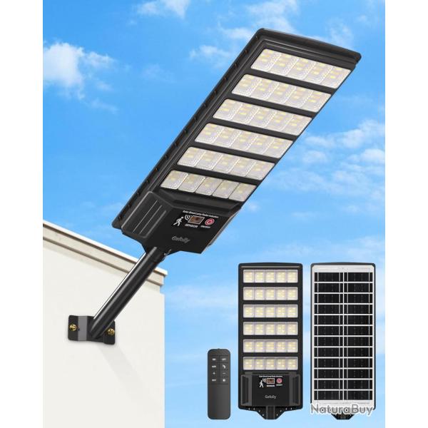Lampadaire Solaire Exterieur, 3000K/4000K/6000K Lampe Solaire Puissante avec T�l�commande, IP67 �tan