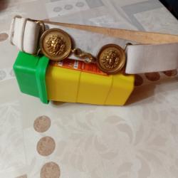 Ceinturon gendarmerie de c&eacute;r&eacute;monie boucle dor&eacute;e en cuir de bufle mod&egrave;le 1920