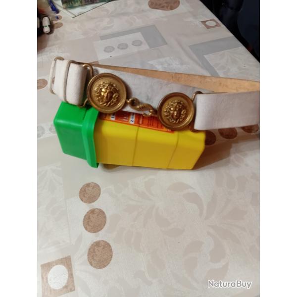 Ceinturon gendarmerie de c�r�monie boucle dor�e en cuir de bufle mod�le 1920