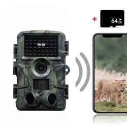 Cam&eacute;ra de Chasse WiFi 60MP 4K Sony Vision Nocturne 30m PIR 20m IP66 Pi&egrave;ge Photo Faune PR4000W 64 Go