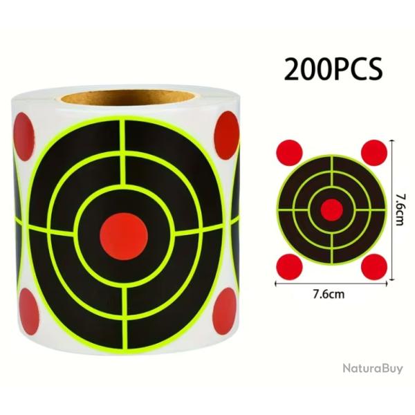 Rouleau de 200 cibles autocollantes jaune r�active