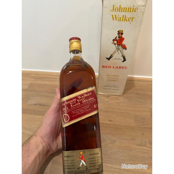 Johnnie Walker Red Label Whisky 1L 43% (p�riode ~1970 / 1980) bouteille vintage