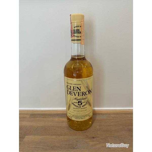 Glen Deveron 5 Years Single Malt Scotch Whisky - 75cl - 40% whisky vintage datant entre 1970 / 1980