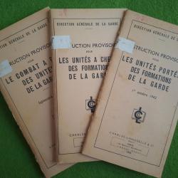 &Eacute;tat Fran&ccedil;ais - direction g&eacute;n&eacute;rale de la garde - lot de 3 instructions  provisoires