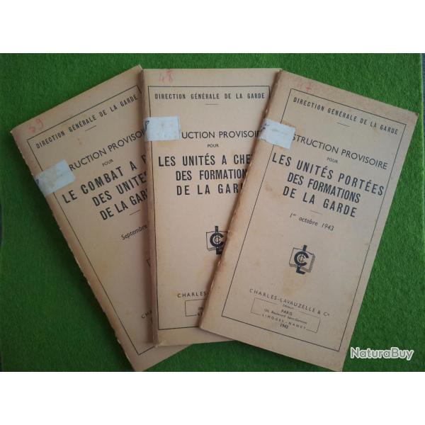 �tat Fran�ais - direction g�n�rale de la garde - lot de 3 instructions  provisoires
