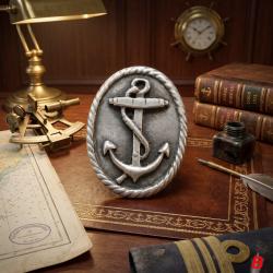 Insigne ancre de marine - Hauteur : 35 mm Largeur : 23 mm