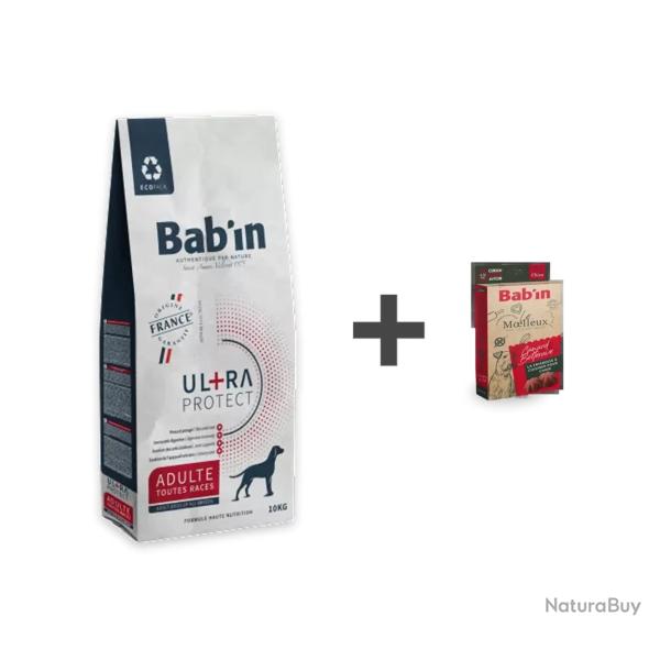 1 Paquet de croquettes 10 kg BAB'IN UL+TRA PROTECT+1 bo�te de moelleux au choix 1 BAB'IN Ul+tra Prot