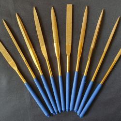 1 Jeu de 10 LIMES AIGUILLES DIAMANT DE PR&Eacute;CISION 180 mm X 5 mm - NEUF