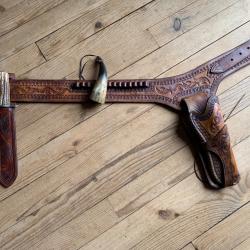 Ceinture Western compl&egrave;te XIX e si&egrave;cle - holster cowboy