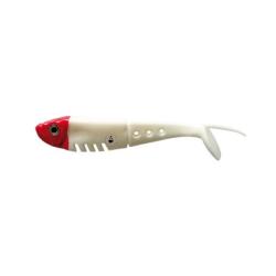 Leurre Delalande Baby Buster Shad 5cm Blanc T&ecirc;te Rouge