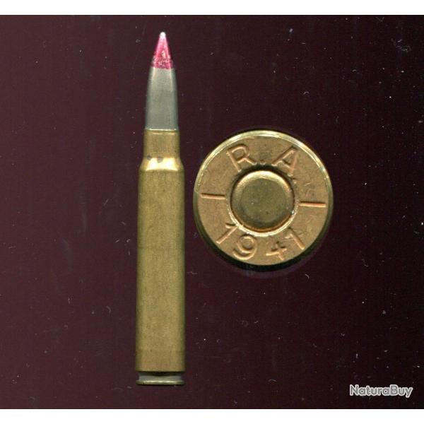 7.92 x 61 Norv�gien - RARE balle tra�ante pte rouge - �tui 61mm - marquage : RA-1941 - Port Compris