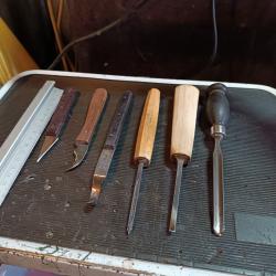 Lot outils professionnels petites sculpture sur bois coupe rasoir