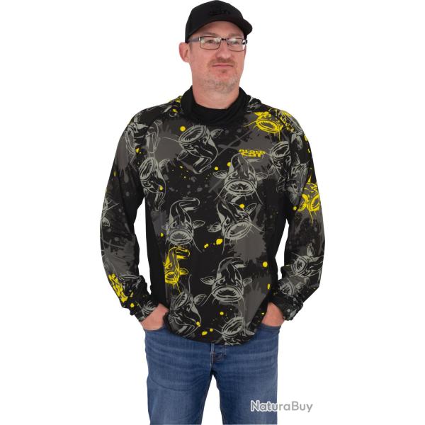 T-Shirt UV Black Cat Performance Sun Top L