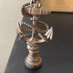 sceau cachet ancre de marine en bronze