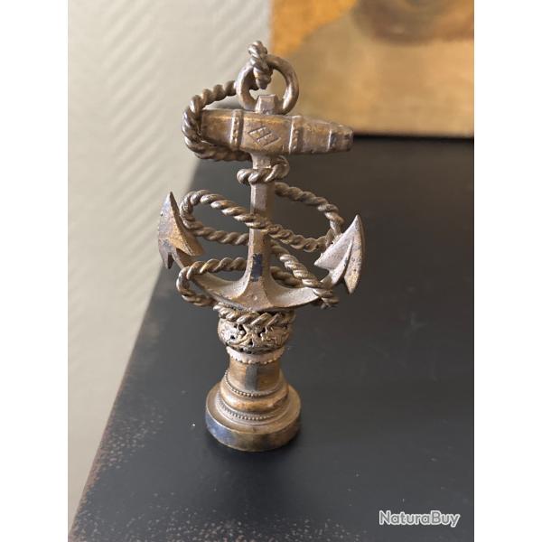 sceau cachet ancre de marine en bronze