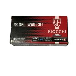 Munitions FIOCCHI cal.38 sp&eacute;cial wad cutter 148gr par 50