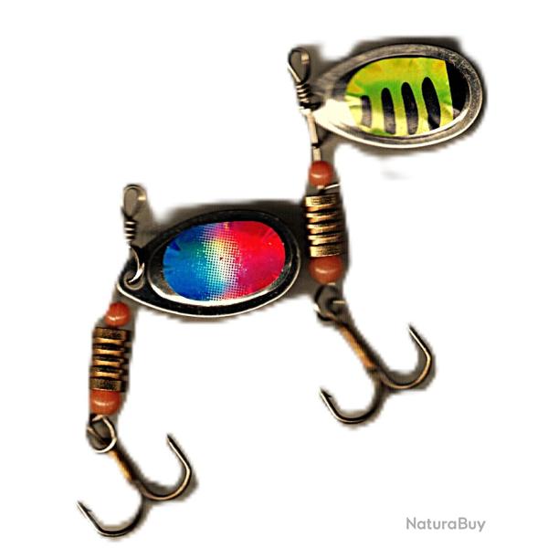 Cuillers tournantes pour truites, perches et autres carnassiers -3.60 gr. 2 pi�ces
