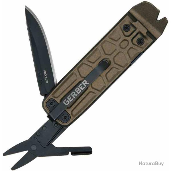 Outil Multifonction Gerber Lockdown Slim Pry Bronze Lame Acier 5Cr15MoV Manche Alu Bronze G1736