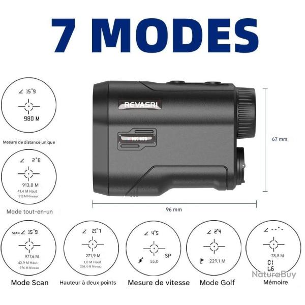T�l�m�tre Laser 600m Compensation Pente Verrouillage Drapeau *Ench�re* Chasse Rechargeable