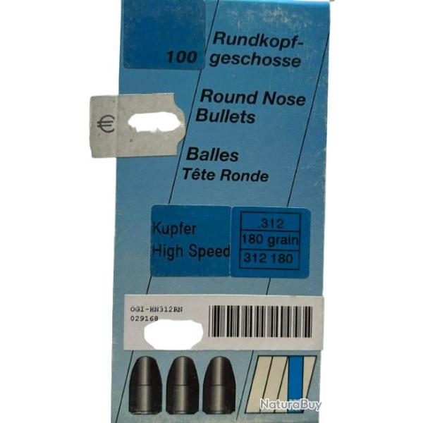 Ogives HN 312 RN 180gr x100