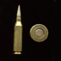 5.6 x 48 EIGER Suisse - RARE - balle nickel pointue - gros bourrelet - grosse amorce - Port Compris